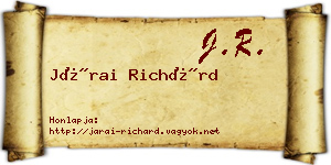 Járai Richárd névjegykártya